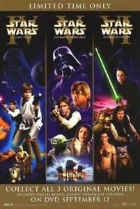 Star Wars Trilogy Original DVD Release Poster 26.50" X 39.75"  NOS (up2)