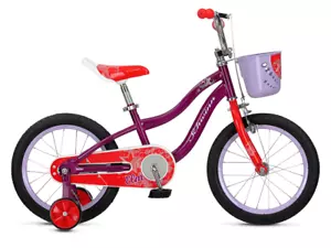 Schwinn Elm 16" Wheel Purple / Red Kids Bike With Stabilisers - Picture 1 of 7