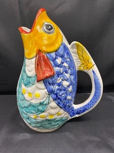 S Stefano "FISH" Shaped Camastra ME Desuir Italy ~ Pitcher ~ 10 1/4" Tall - Picture 1 of 10