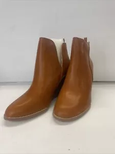 Women's Pointed Toe Slip On Cutout Ankle Boots with Chunky Wedge Heel Size 9.5 - Picture 1 of 6