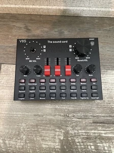 V8S The Sound Card Machine non testé MIC VOL,REVERB VOL,BASS,TREBLE,TAPE, MUSIQUE + - Photo 1/8