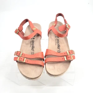 Papillio / Birkenstock Lana Wms Orange Snake Print Birko Flor 39 US 8 Ankle strp - Picture 1 of 10