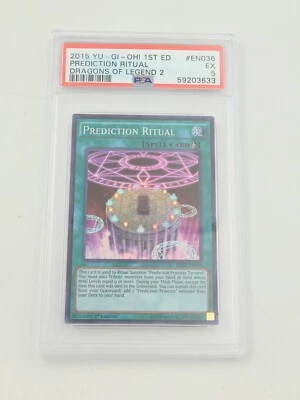 2015 Yugioh Super Rare 1st Edition DRL2-EN036 Prediction Ritual PSA 5 - Image 1 of 2