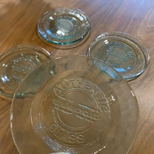 Qty 4 Authentic 100% Recycled Glass Plates by Vidrios San Miguel 7.5” - Picture 1 of 8