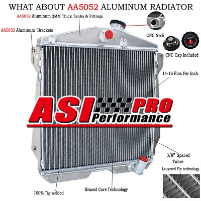 4 Row Radiator For 1943-1948 Chevy Fleetline Fleetmaster Stylemaster 3.5L L6 Foto 1 de 4