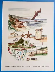 LAGUNA BEACH SUMMER ART FESTIVAL 1980er Poster MARTIN TOBIAS handsigniert 21 x 28 - Bild 1 von 5