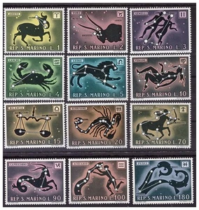 SAN MARINO 1970 SEGNI ZODIACALI ZODIACO SERIE NUOVA ** MNH - Picture 1 of 1