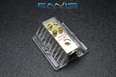 4 TO 8 GAUGE DISTRIBUTION BLOCK AUDIOPIPE GOLD 24K POWER WIRE GAUGE PB-1448 - Image 1 of 4