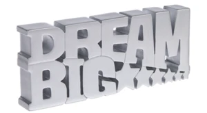 Ganz "Happy Thoughts" Silver Resin Desktop Message Figurine DREAM BIG 6"x 2 1/2" - Picture 1 of 6