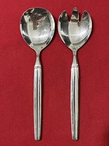International Edelstahl Salatlöffel & Gabel Edelstahl Servier Set 8" schwer - Bild 1 von 7