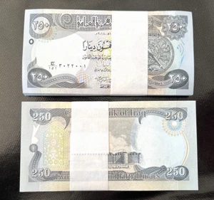 Iraq 500 Pcs 250 Dinars 2021 P-NEW UNC Half Brick 125k Dinars (250 x 500) - Picture 1 of 4
