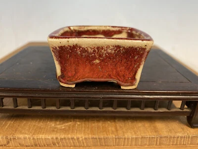 Beautiful Shohin Or Mame Glazed Bonsai Tree Pot By Akinao 2 1/4” - Image 1 of 4