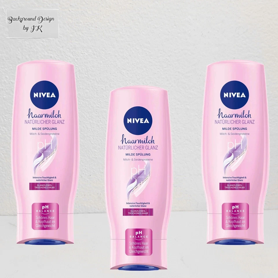 Acondicionador suave brillo natural leche cabello Nivea 3X 200 ml para cabello seco Foto 1 de 3