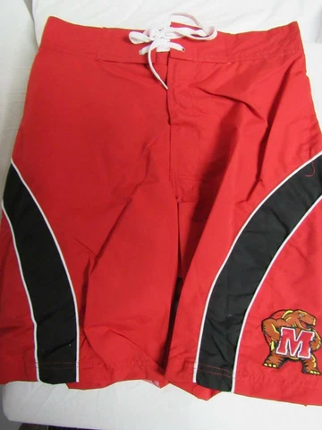 Maryland Terripins Mens M L XL or 2XL Embroidered Swim Trunks Board Shorts C1 66 Cover
