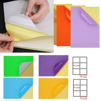 A4 Full or Many Sheets in 1 Color Label Self Adhesive Tags Shipping Paper Lot - Image 1 of 2