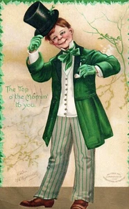 AS Ellen Clapsaddle The Top O' the Mornin' To You St Patrick's Day Postkarte - Bild 1 von 2