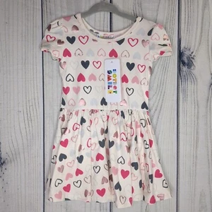 Dot Dot Smile Size 12/24M Girls Beige Hearts Valentine Cap Sleeve Dress NWT - Picture 1 of 5