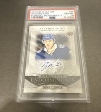 2019-20 PSA 10 Brayden Point Clear Cut Embedded Endorsements Auto Upper Deck /99