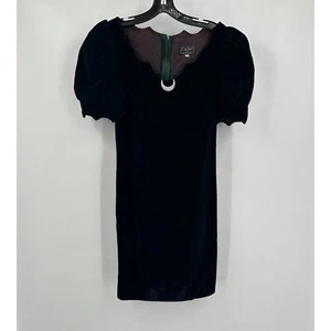 Vintage Womens Cachet Bari Protas Velvet Dress Size 7/8 Dark Green Whimsigoth - Picture 1 of 9
