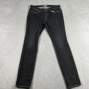 Eileen Fisher Jeans Womens Size 8 Black Denim Organic Cotton Straight Slim - Picture 1 of 11