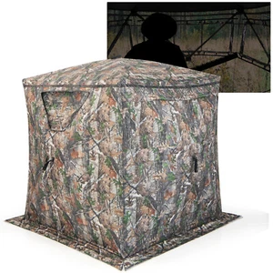 Portable Pop Up Ground Tent Hunting Blind 2-3 Person w/ Carry Bag Storage Pocket - Picture 1 of 7