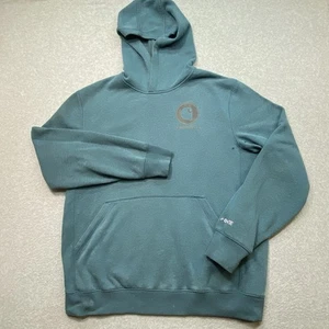 Carhartt Force Blue Hoodie Men’s Sz L Relaxed Fit Pullover Pockets Distressed - Picture 1 of 6