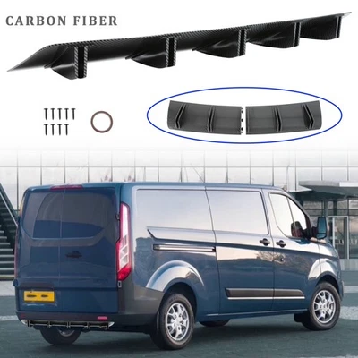 Carbon Rear Bumper Diffuser Lip 10-Fin Spoiler Splitter For Ford Transit Connect - Image 1 of 4