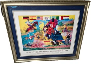 LeRoy NEIMAN "ALLTECH FEI WORLD EQUESTRIAN GAMES" HAND SIGNED2X IN POSTER Framed - Picture 1 of 14