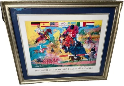 LeRoy NEIMAN "ALLTECH FEI WORLD EQUESTRIAN GAMES" FIRMADO A MANO 2X EN PÓSTER Enmarcado Foto 1 de 4
