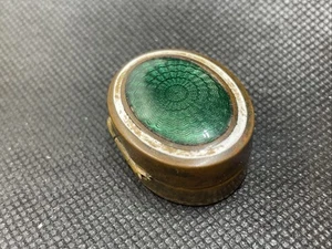 Beautiful Metal And Guilloche Enamel Tiny Pill Tin 3.5cm Across - Picture 1 of 6