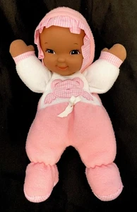 Muñeca Goldberger FUZZY FLEECE BABY Negra Afroamericana Rosa Guinga Lovey LC - Imagen 1 de 2
