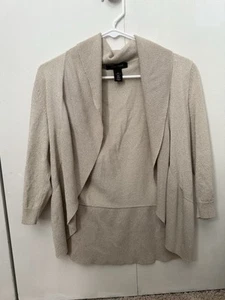 White House Black Market Strickjacke Metallic Beige XS  - Bild 1 von 3