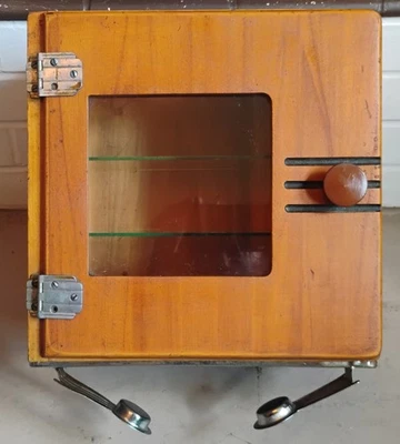 Medical Sterilizer Cabinet Apothecary Barber Mercantile Wood ANTIQUE - Image 1 of 4