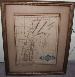 ANTIQUE 1879 HAND DRAWN MAP OF PALESTINE SIGNED BY ARTIST - Picture 1 of 14