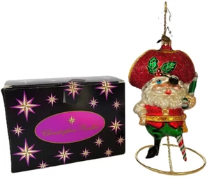 Christopher Radko Santa Mint Ahoy Pirate Christmas Ornament With Candy Cane Leg - Picture 1 of 5