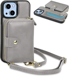 nuoku Designed for iPhone 14 Case Wallet with RFID Blocking Card Holder..Gray - Picture 1 of 10