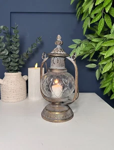 Vintage Glass Candle Holder Floor Table Lantern | Stylish Home Decor - Picture 1 of 6