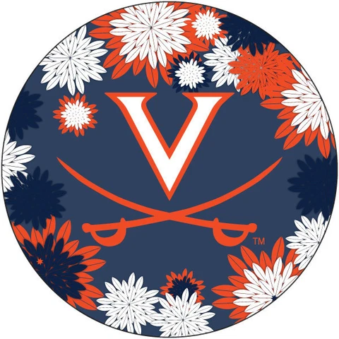VIRGINIA 4" FLORAL DESIGN MAGNET-VIRGINIA CAVALIERS CAR MAGNET-NEW FOR 2016! Cover