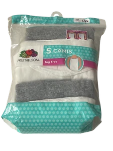Fruit of the Loom® Girls' 5pk Undershirt Cami Tag Free 100% Cotton  LARGE - Picture 1 of 3