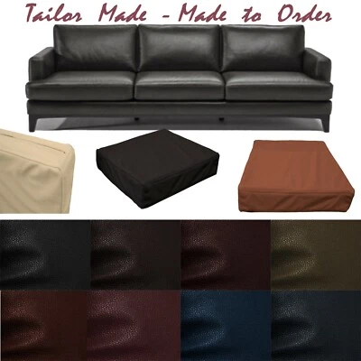 Tailor Made*Cover Only*Faux Leather Skin Box Square Sofa Seat Bench Cushion Pb2 - Image 1 of 4