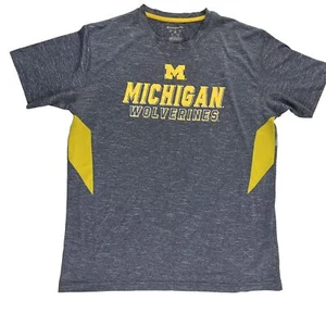 Champion Michigan Wolverines TShirt Herren L Navy Blau Gelb Active Kurzarm - Bild 1 von 7