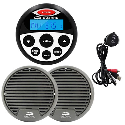 Marine Audio Stereo Bluetooth Digital Media System Boat Radio with USB Cable - Image 1 of 4