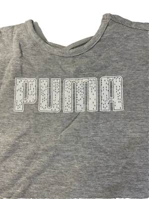 Vestido Camiseta Puma Gris Jaspeado Manga Corta Niñas Pequeñas Talla 3T Foto 1 de 4