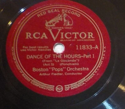 12" Boston Pops Arthur Fiedler 78 Dance Of The Hours Part 1 / Part 2 BX1 - Image 1 of 2