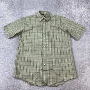 Van Heusen Button Up Shirt Men's Small Green Plaid Short Sleeve Casual - Picture 1 of 8