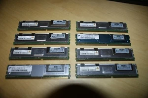 SET of 8 HP 398707-051 2GB 2RX4 PC2-5300F-555-11-H0 RAM MODULES - Picture 1 of 3