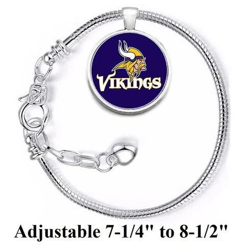 Minnesota Vikings Silver Women's Link Bracelet w Gift Pkg D10 Cover