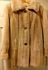 Vintage Astraka Faux Fur Coat 38" Honey Beige Fully Lined Made In England