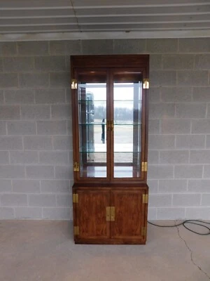 Henredon Escena Una Campaña Estilo Luz 2 Piezas Gabinete de Curiosidades 82"h X 32"w "B" Foto 1 de 4