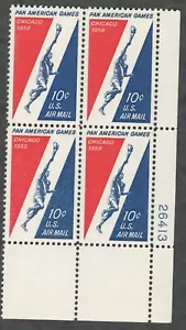 US. C56. 10c. Runner Holding Torch, Pan American Games Issue. PB4. MNH. 1959 - Picture 1 of 2